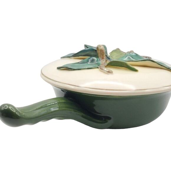 Red Wing Pottery Covered Casserole & Lid Normandy Serving Dish Forest Green MCM - Picture 4 of 6